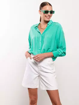 Джинсовые шорты Skinny Fit с прямыми карманами и деталями LCWAIKIKI Classic