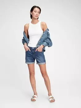 Джинсовые шорты со средней посадкой Gap, синий