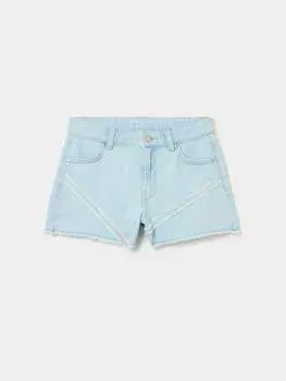 Джинсовые шорты со вставками из бахромы Ovs, цвет light wash