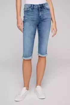 Джинсовые шорты SOCCX с отворотами по краю, синий