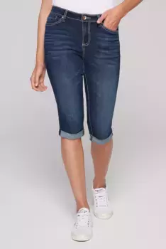 Джинсовые шорты SOCCX с отворотами по краю, синий