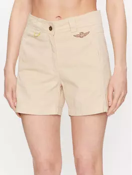 Джинсовые шорты стандартного кроя Aeronautica Militare, бежевый