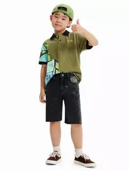 Джинсовые шорты стандартного кроя Desigual, черный