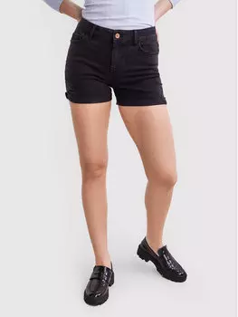 Джинсовые шорты стандартного кроя Pieces, черный