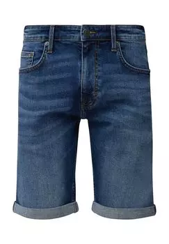 Джинсовые шорты, стандартного кроя, потертые. для мужчин QS, синий