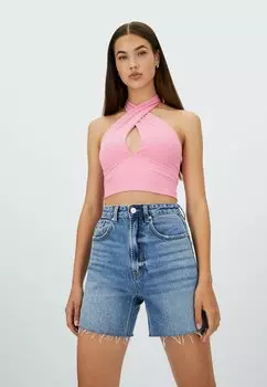 Джинсовые шорты Stradivarius, синий