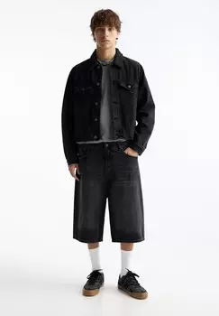 Джинсовые шорты STWD SKATER BERMUDA PULL&BEAR, черный