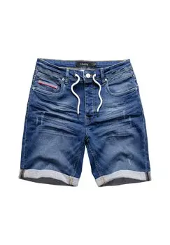 Джинсовые шорты STYLISCHE BERMUDA MIT KORDELZUG UND USED-WASCHUNG Humy, темно-синий