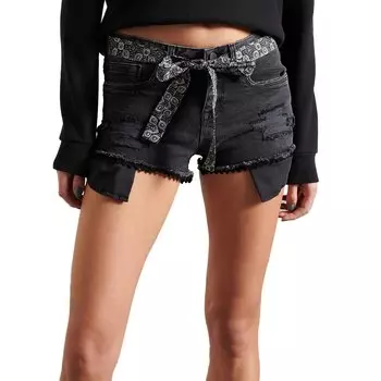 Джинсовые шорты Superdry Lace Hot, черный