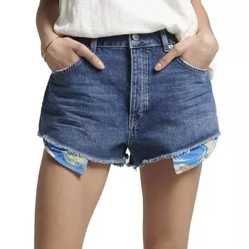 Джинсовые шорты Superdry Vintage High Rise, синий