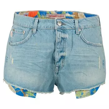 Джинсовые шорты Superdry Vintage High Rise, синий