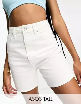 Джинсовые шорты светло-бежевого цвета ASOS DESIGN Tall ASOS Tall