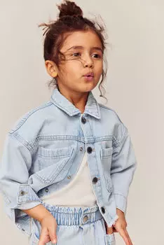 Джинсовые шорты свободного кроя H&M, синий