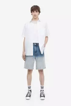 Джинсовые шорты свободного кроя H&M, синий деним/омбре