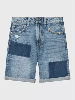 Джинсовые шорты свободного кроя United Colors Of Benetton, синий
