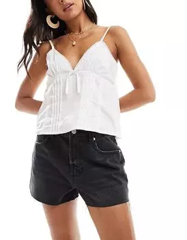 Джинсовые шорты свободного покроя черного цвета ASOS DESIGN