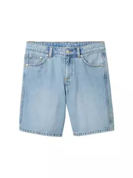 Джинсовые шорты TOM TAILOR с 5 карманами, цвет Clean Mid Stone Blue Denim