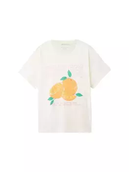Джинсовые шорты TOM TAILOR с тонкими рюшами, цвет Wool White