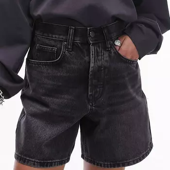 Джинсовые шорты Topshop Denim Editor, черный