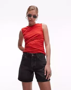 Джинсовые шорты Topshop Editor черного цвета