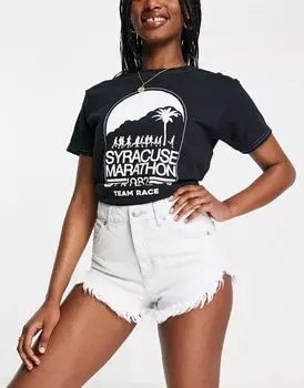 Джинсовые шорты Topshop Kiri из сильно выцветшего денима