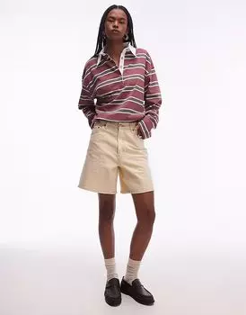 Джинсовые шорты Topshop в цвете сливочного крема