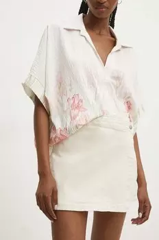 Джинсовые шорты-юбка Answear Lab, бежевый
