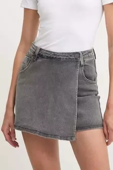 Джинсовые шорты-юбка Answear Lab, серый