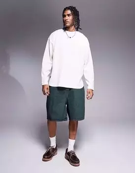 Джинсовые шорты удлиненной формы с зеленым оттенком от ASOS DESIGN