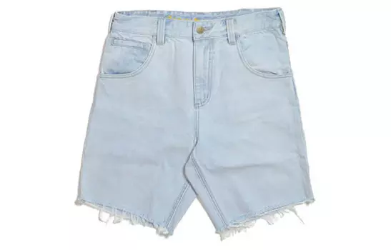 Джинсовые шорты унисекс из коллекции Smiley, синие, с эффектом потертости Drew House, синий