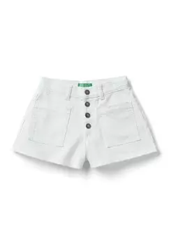 Джинсовые шорты United Colors of Benetton, белые