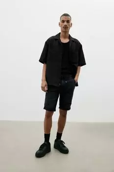 Джинсовые шорты узкого кроя Hybrid H&M, черный