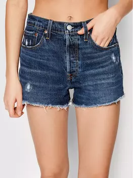 Джинсовые шорты узкого кроя Levi's, синий
