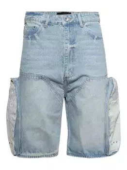 Джинсовые шорты в технике пэчворк Who Decides War, синий