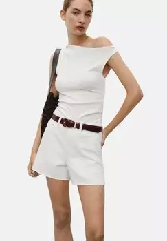 Джинсовые шорты WITH FRAYED HEM Mango, белый