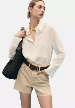 Джинсовые шорты WITH FRAYED HEM Mango, песочный