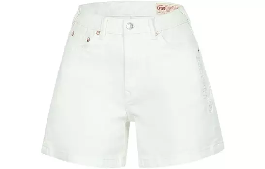 Джинсовые шорты женские белые Evisu
