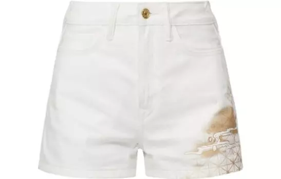 Джинсовые шорты женские белые Evisu