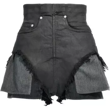 Джинсовые шорты женские черные Rick Owens Drkshdw