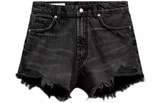Джинсовые шорты женские черные Zara