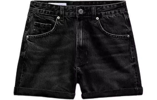 Джинсовые шорты женские черные Zara