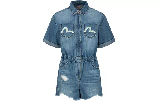 Джинсовые шорты женские джинсовые синие Evisu