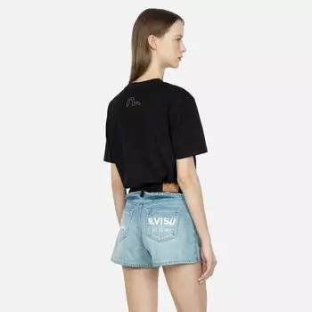 Джинсовые шорты женские джинсовые синие Evisu