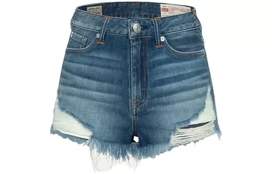 Джинсовые шорты женские джинсовые синие Evisu