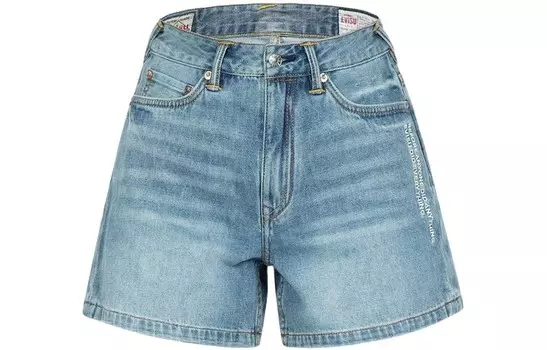 Джинсовые шорты женские джинсовые синие Evisu