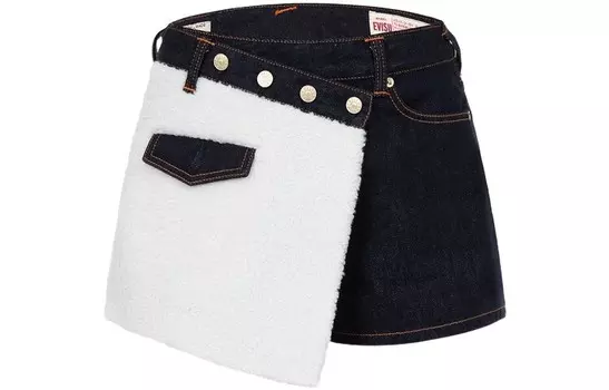 Джинсовые шорты женские джинсовые синие Evisu