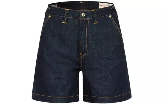 Джинсовые шорты женские джинсовые синие Evisu