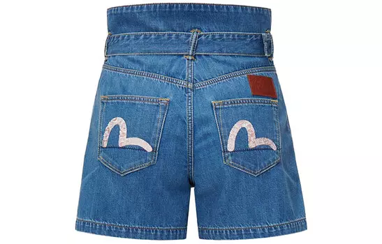 Джинсовые шорты женские джинсовые синие Evisu