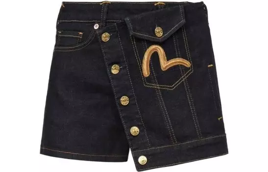 Джинсовые шорты женские синие Evisu