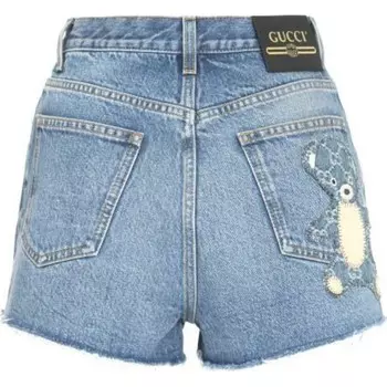 Джинсовые шорты женские синие Gucci